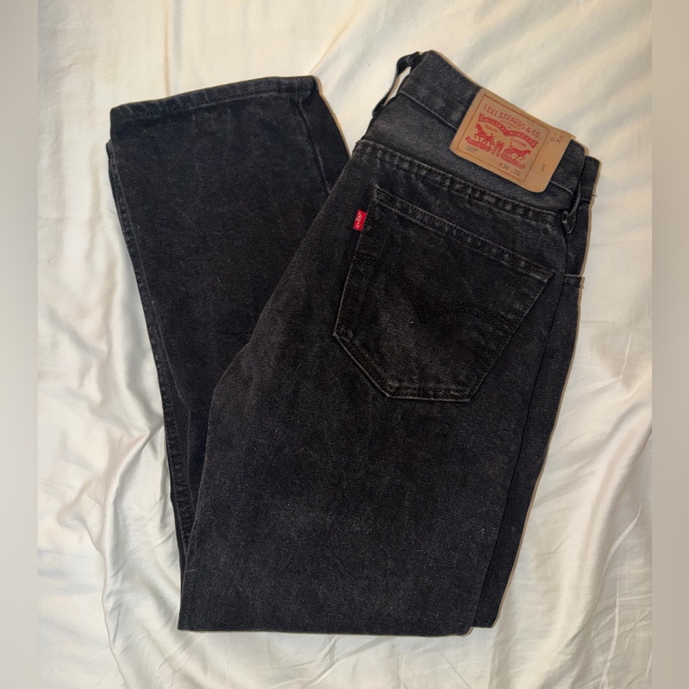 Levi Strauss - 501 Jeans - 34x32 - Dark Blue - Black - Button Fly Levis Levi’s